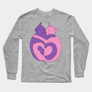 Pink and Purple Cats Long Sleeve T-Shirt